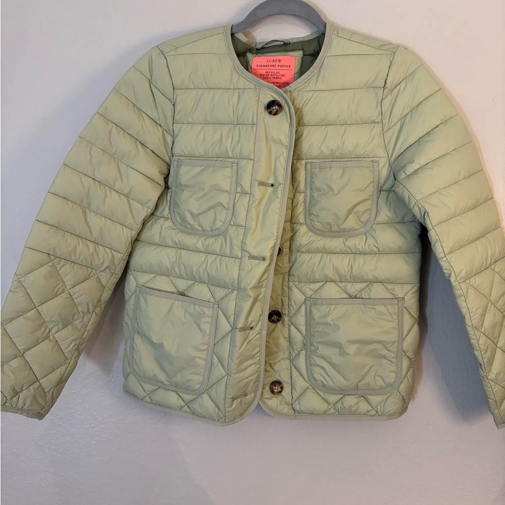 J. Crew Sage Green Puffer Jacket